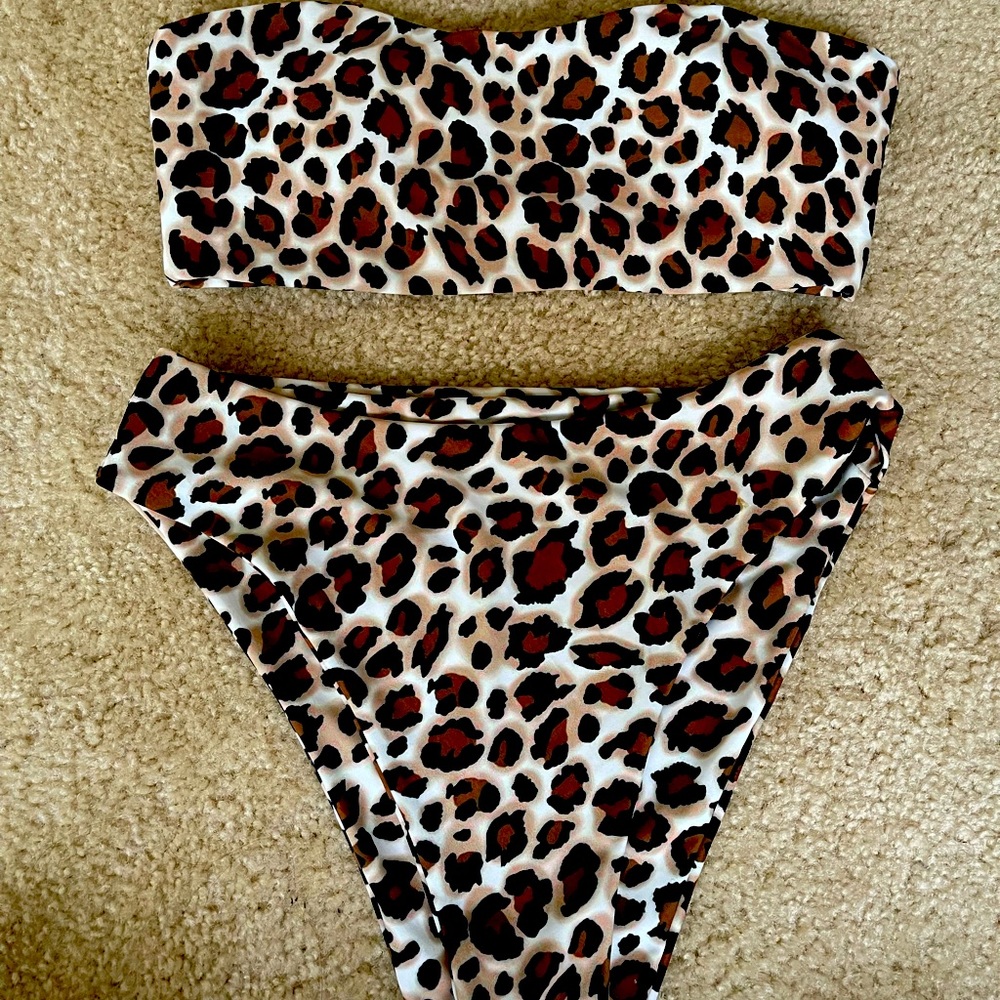Two piece cheetah print bikini 🐾